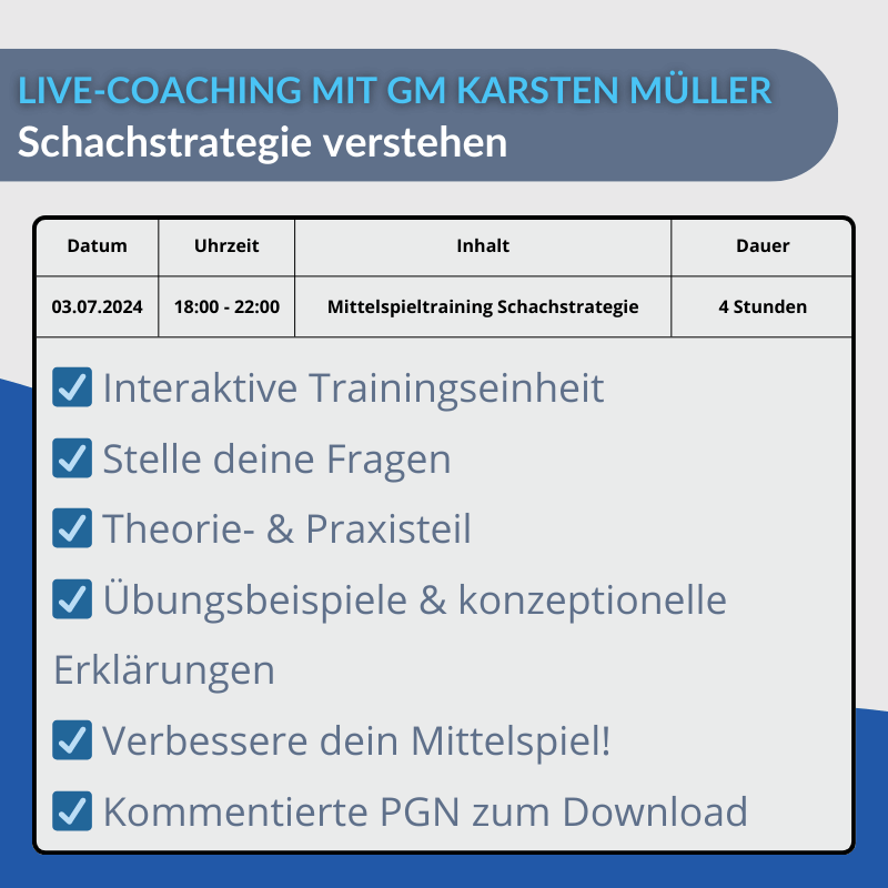 Live-Coaching mit GM Karsten Müller: Verbessere dein Strategieverständnis!